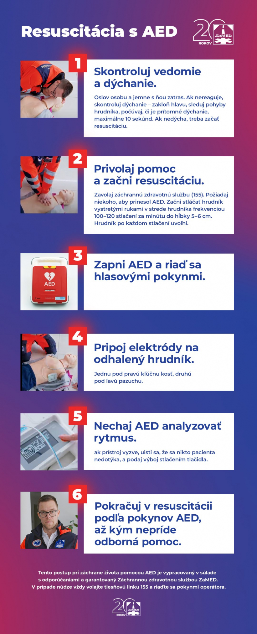 Fotka - “Viete, čo robiť v prípade náhleho zastavenia srdca? Naučte sa, ako použiť AED – možno raz zachránite život.”