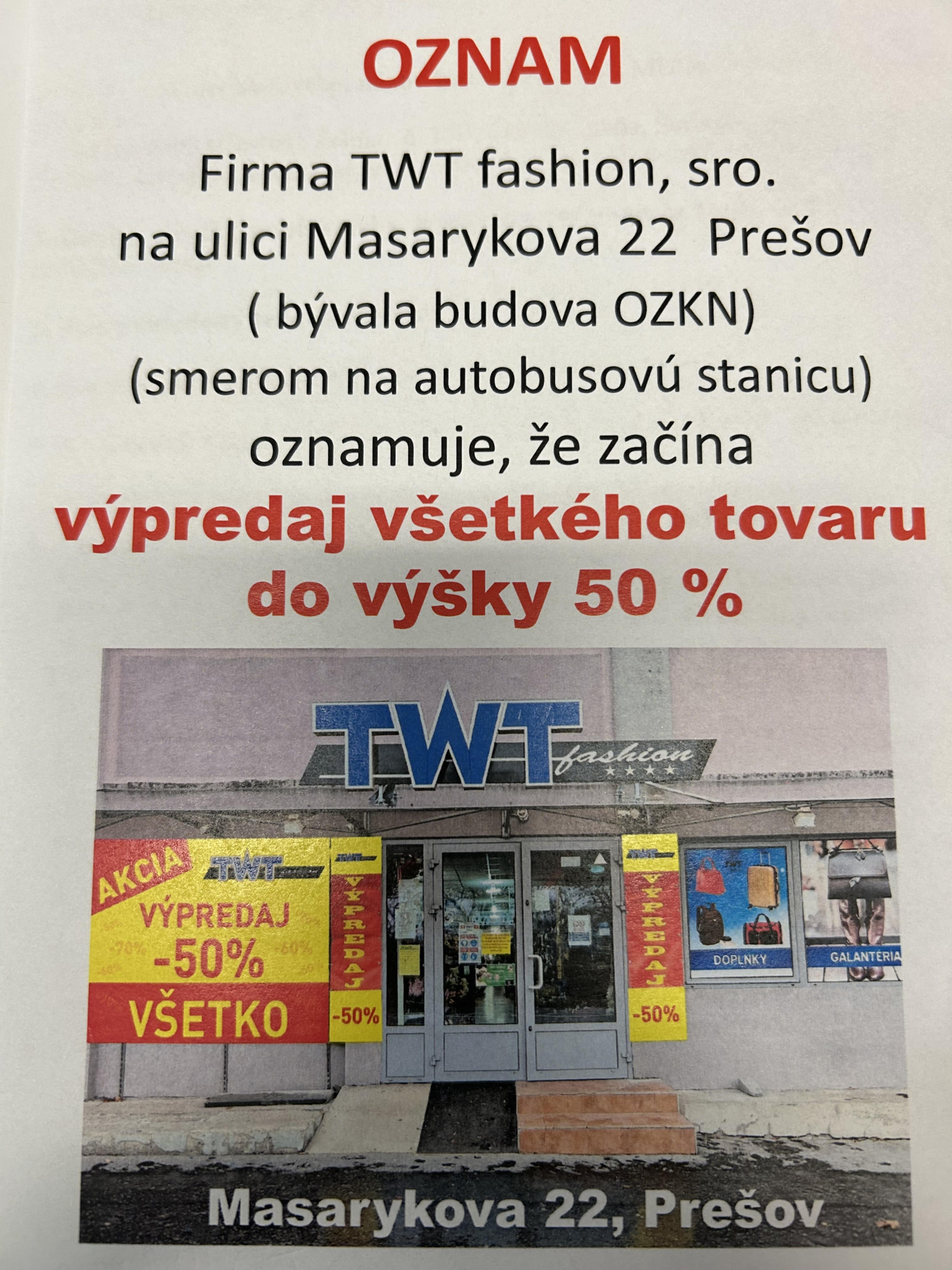 Fotka - Ponuka firmy TWT fashion, s.r.o.