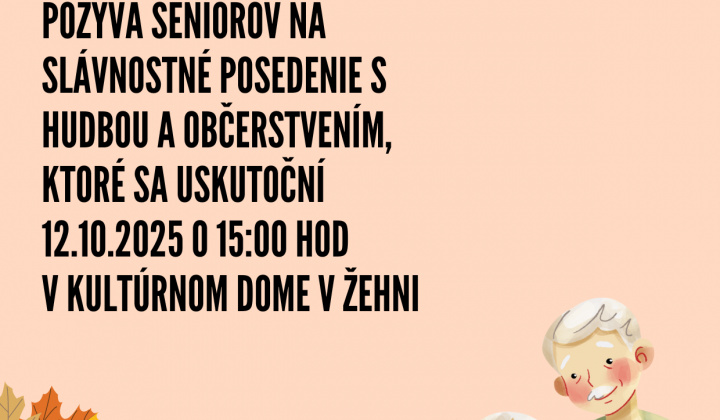 Fotka - Pozvánka pre seniorov - Úcta k starším